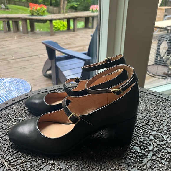 🖤NEW MADEWELL THE MADDIE HEELED MARYJANE IN BLACK LEATHER 10 - Picture 5 of 8